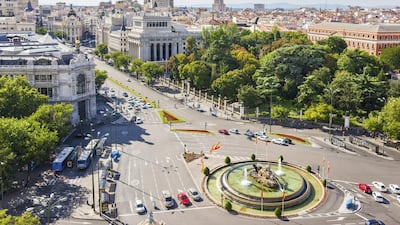 Plaza de la Cibeles in Madrid. The city has three of the world’s best museums: the Prado, Thyssen-Bornemisza and Reina Sofia. iStockphoto.com