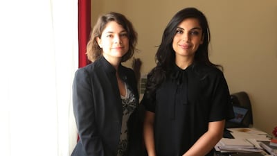 Child psychology experts Carey Kirk, left, and Dr Saliha Afridi at the Raymee Grief Centre in Dubai. Satish Kumar / The National