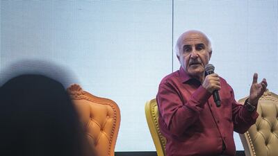 Lebanese author Abbas Beydoun leads a session at the Abu Dhabi International Book Fair. Beydoun's novel Khareef al Bara’a (The Autumn of Innocence) won the Sheikh Zayed Book Award in the Literature category. Mona Al Marzooqi / The National