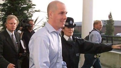 Nick Leeson, centre, the former derivatives broker who brought about the downfall of Barings Bank in 1995.