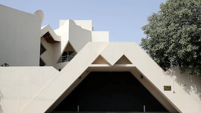 Entrance gate of the residence. “At the time we did not decide to make a triangular villa. You take your pencil, start drawing and at the end of the day you come out with a design," said one of the Ardent founders. Pawan Singh / The National