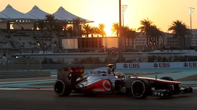 If drivers such as Lewis Hamilton, above, stay close to champion Sebastian Vettel in 2014, double the points could prove handy. Christopher Pike / The National