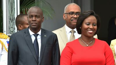 Martine Moise, the Haitian president's widow, says her husband Jovenel, left, was assassinated by mercenaries as he worked to modernise the country.