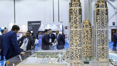 Above, the Al Habtoor Group stand at Cityscape Global. Antonie Robertson / The National