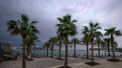 Cloudy weather at the Al Bandar Marina, Abu Dhabi. Victor Besa / The National