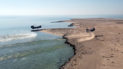 On Monday, soldiers performed air-borne operations.