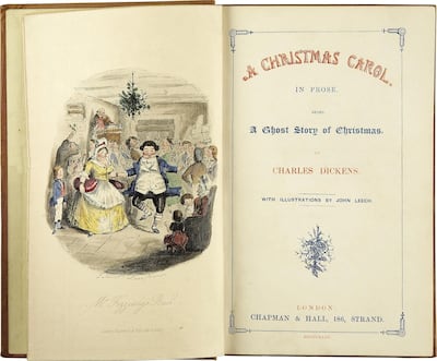 First edition of Charles Dickens's 'A Christmas Carol' with illustrations by John Leech.