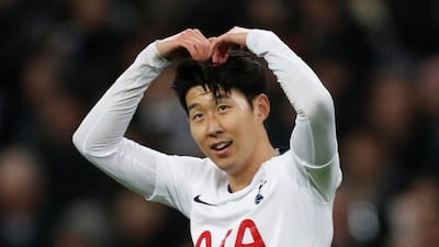 Soccer Football - Premier League - Tottenham Hotspur v AFC Bournemouth - Wembley Stadium, London, Britain - December 26, 2018 Tottenham's Son Heung-min celebrates scoring their fifth goal Action Images via Reuters/Matthew Childs EDITORIAL USE ONLY. No use with unauthorized audio, video, data, fixture lists, club/league logos or 'live' services. Online in-match use limited to 75 images, no video emulation. No use in betting, games or single club/league/player publications. Please contact your account representative for further details.