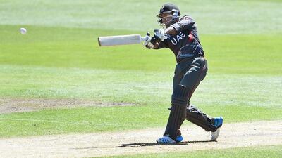 UAE batsman Krishna Chandran has scored 34 runs in two matches at the 2015 Cricket World Cup so far. William West / AFP