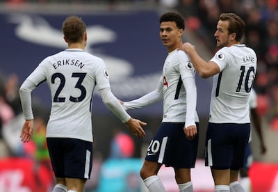 Tottenham's key trio of Christian Eriksen, Dele Alli and Harry Kane. Catherine Ivill / Getty Images