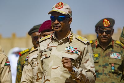 Rapid Support Forces commander Gen Mohamad Dagalo portrays himself as a champion of nationalism. Getty Images.