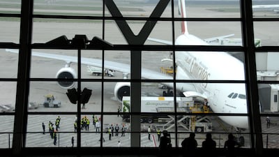 An Emirates Airbus A380 plane taxis on the tarmac after landing at Pudong International Airport in Shanghai. Flight EK302 was the first regular A380 service to land in the Chinese city, in 2011. Getty Images