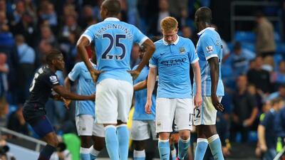 A dejected Kevin de Bruyne of Manchester City after defeat in their Premier League match against West Ham United at Etihad Stadium on September 19, 2015 in Manchester, United Kingdom. (Photo by Alex Livesey/Getty Images)