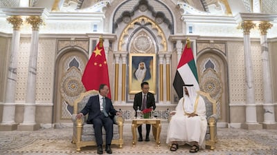 Sheikh Mohamed bin Zayed, Crown Prince of Abu Dhabi and Deputy Supreme Commander of the UAE Armed Forces meets with Wang Qishan, Vice President of China, at the Presidential Palace. All photos Crown Prince Court - Abu Dhabi