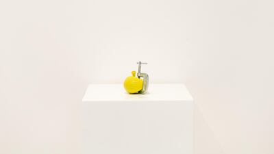 Part of Ahli's 'Clenched Figures' series, where she chose to keep the clamps forming the shape to show the process behind the sculpture