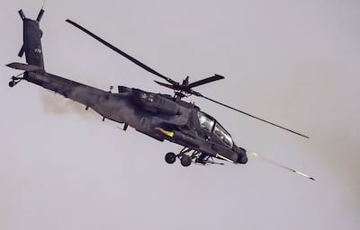 A US AH-64 Apache attack firing during an exercise in Africa. AFP