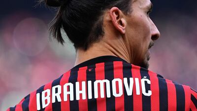 Zlatan Ibrahimovic during the game between AC Milan and Udinese. AFP