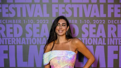 Egyptian actress Yasmine Sabri wears a Rami Kadi gown to the Celebration of Women in Cinema gala hosted by the Red Sea International Film Festival on May 21. AFP