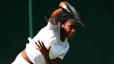 Cori Gauff makes her debut in the first round of a grand slam tournament at Wimbledon on Monday. Getty