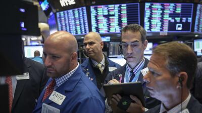 The Dow Jones Industrial Average traded over 300 points higher at the open of the New York Stock Exchange on Monday morning following a volatile week. Photo: AFP