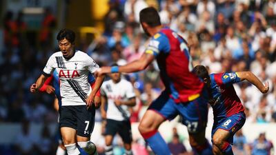 Son Heung-Min on the ball. Harry Engels / Getty Images