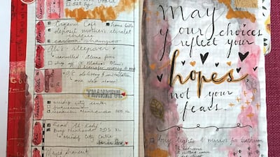 Above, one of Fatima Al Owais' bullet journal. Invented by Ryder Carroll, bullet journaling is a method that can be applied to any notebook. Courtesy Fatima Al Owais