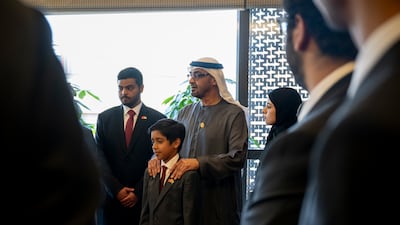 President Sheikh Mohamed meets Emirati students during his state visit to China. All photos: UAE Presidential Court