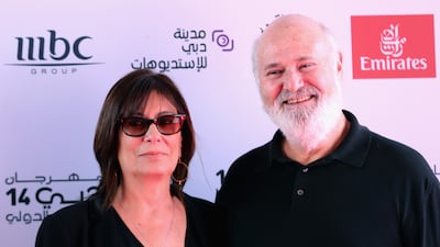 Rob and Michele Singer at the premiere of his film, Shock and Awe, at the 2017 Dubai International Film Festival. Getty Images