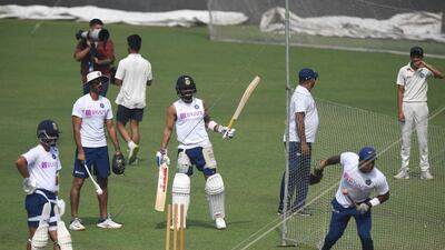 India trained on Thursday on the eve of the day-night Test against Bangladesh in Kolkata. AFP