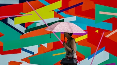 A woman shelters from the sun in Tokyo, which has recorded the highest daily heat-related hospitalisations since 2010, with one person dead and four in a critical condition. AFP