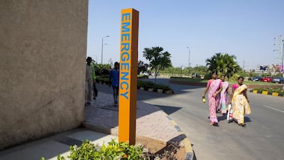 One of the emergency posts with hotline to the security office set up at Palava City. Subhash Sharma for The National