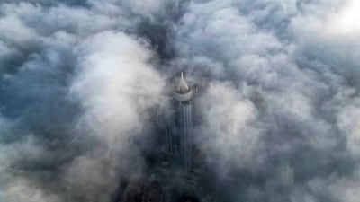 A thick veil of fog blankets Al Salmiya district of Kuwait City. AFP