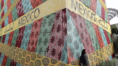 Visitors at the Mexico pavilion at the EXPO 2020 site in Dubai on 3 October, 2021. Pawan Singh/The National.