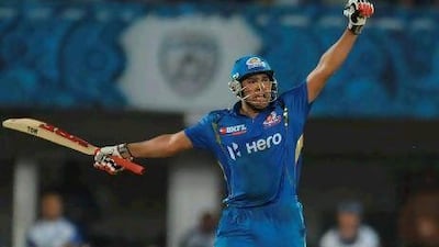 Rohit Sharma celebrates guiding the Mumbai Indians to victory over the Deccan Chargers.