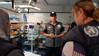 A delegation from the UN's Office for Humanitarian Affairs visit the UAE field hospital in Gaza. Wam