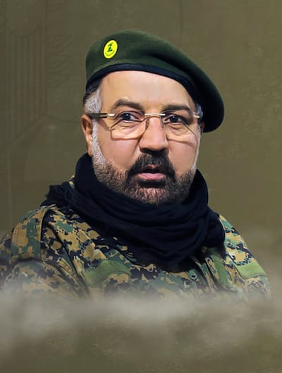Fouad Shukr in a portrait released by Hezbollah on July 31. AP