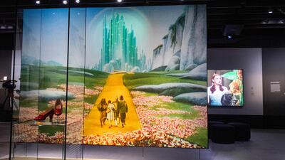 Judy Garland's shoes from the 'Wizard of Oz' are displayed inside the Academy Museum Of Motion Pictures. AFP