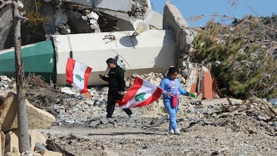 Residents return to the southern Lebanese village of Marwahin in late January following strikes by Israel. AFP