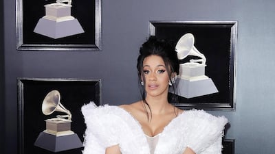 2018: Cardi B arrives makes her Grammy Awards debut wearing Lebanon's Ashi Studio. EPA