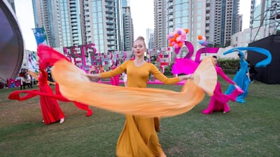 A colourful performance before the concert.