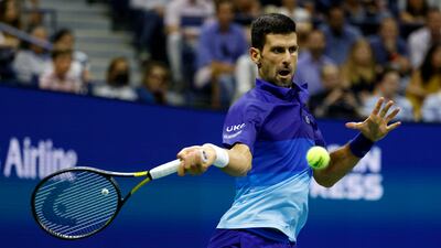 Novak Djokovic of Serbia in action against Matteo Berrettini of Italy. EPA