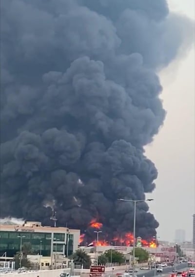 A massive blaze has broken out in Ajman.