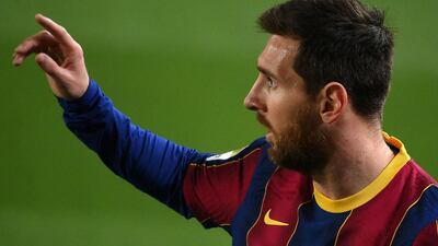 Barcelona forward Lionel Messi during the 3-0 win against Elche. AFP