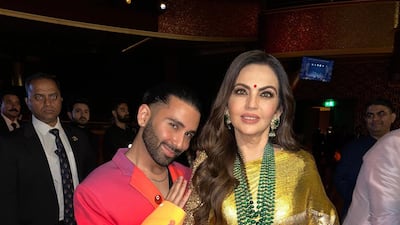 Posting pictures with Nita Ambani, he writes 'the epitome of glamour & grace, beauty personified, the visionary and legendary, Mrs Nita Ambani'