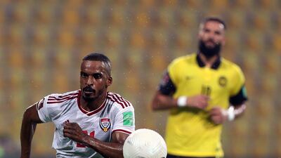 UAE's Mahmoud Khamis on the attack. Chris Whiteoak / The National