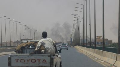 Smoke rises in Omdurman during clashes between the army and paramilitary Rapid Support Forces in April. Reuters