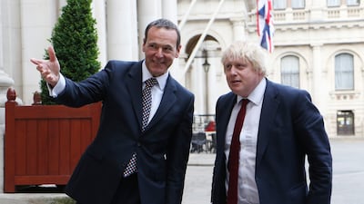 Lord Simon McDonald welcomes Boris Johnson, whose resignation he would later help to bring about, to the Foreign Office in 2016. Photo: Foreign, Commonwealth and Development Office
