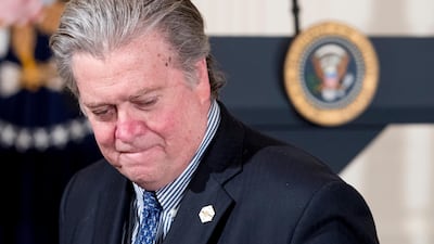 Mr Bannon while working as chief strategist at the White House in 2017. AP