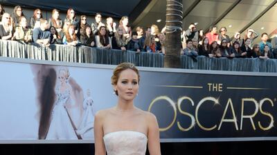 Jennifer Lawrence, in Dior, arrives for the 85th Academy Awards in Hollywood, California, on February 24, 2013. EPA