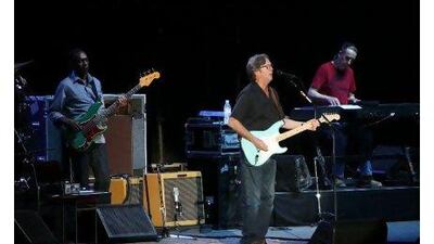 Eric Clapton's concert at the Yas Arena last night was both the first of the guitarist's world tour in support of his new album as weell included old favourites as well songs from his new album, Claption.